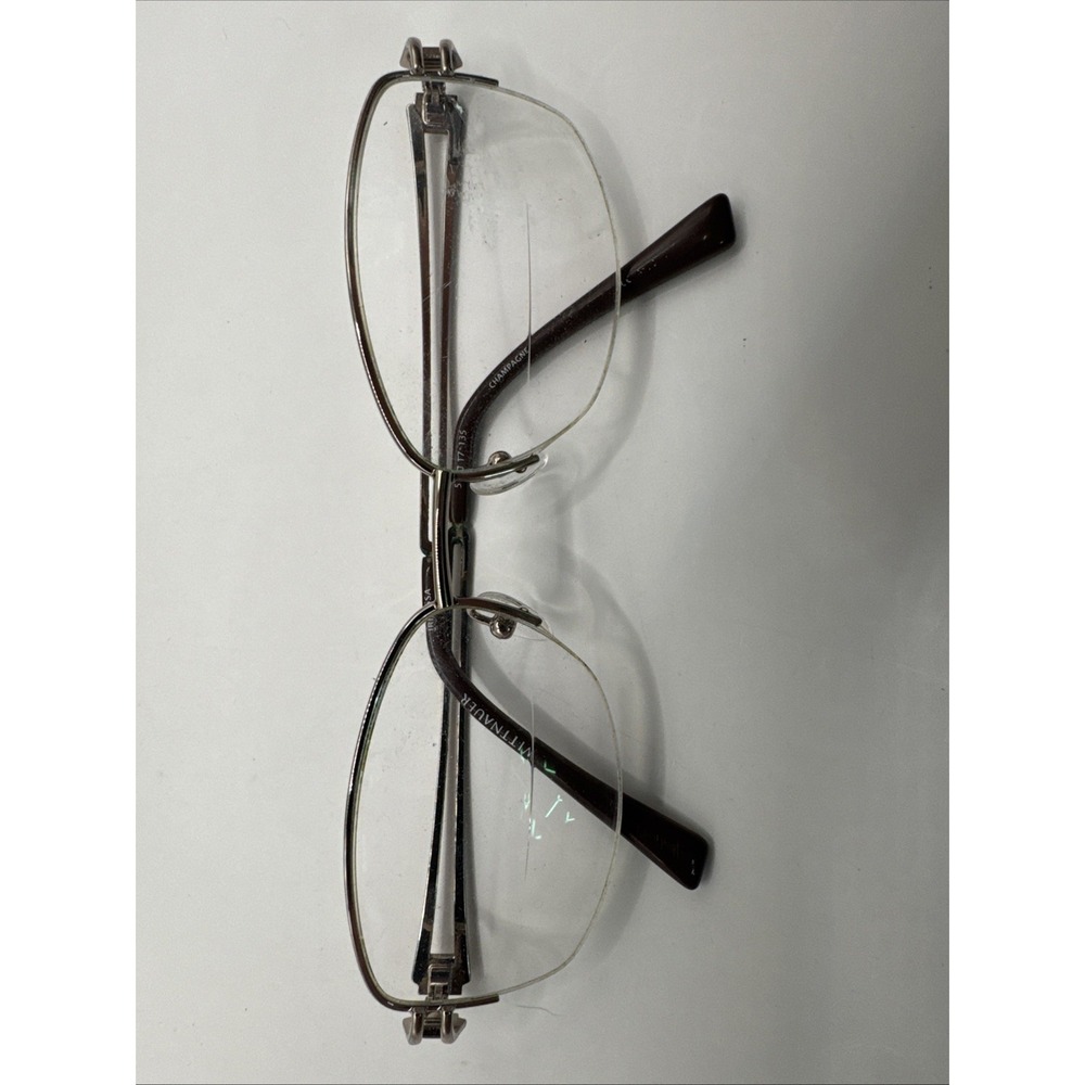 Wittnauer Iridessa Eyeglass 54-17-135 Champagne Golden Metal Half Rimless Frames